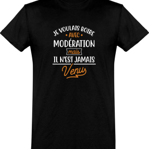 T shirt homme boire avec moderation