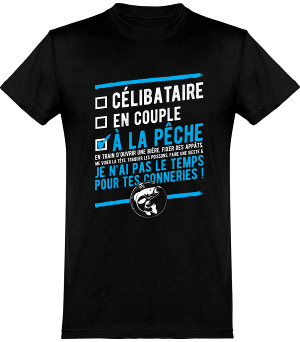 T shirt homme celibataire a la peche