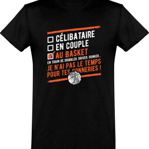 T shirt homme celibataire au basket T shirt homme celibataire au basket