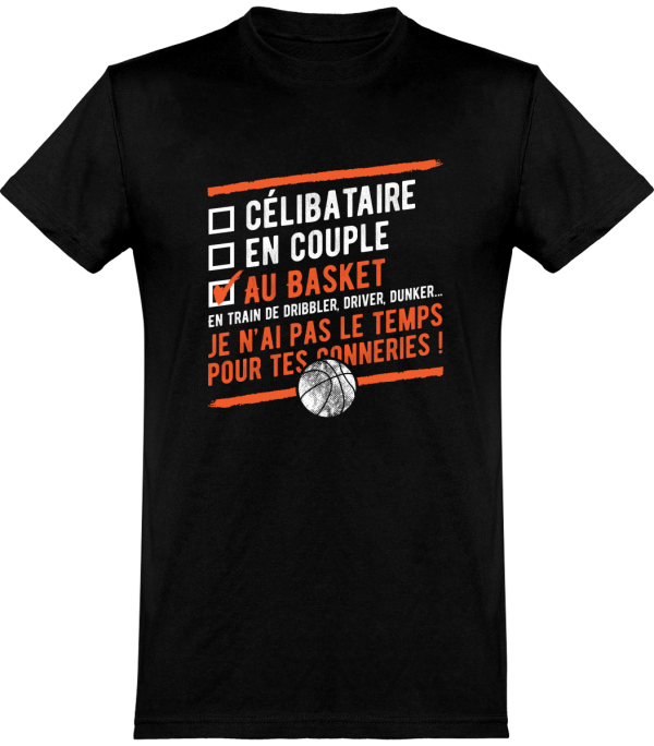 T shirt homme celibataire au basket