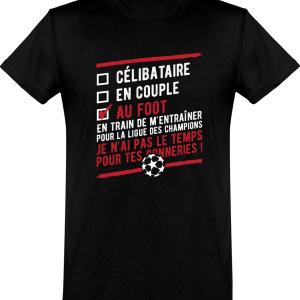 T shirt homme celibataire au foot