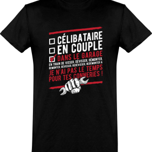 T shirt homme�celibataire dans le garage