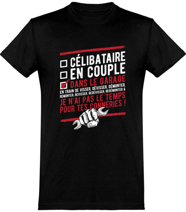 T shirt homme�celibataire dans le garage