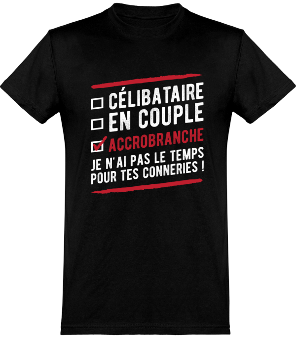 T shirt homme celibataire en couple accrobranche