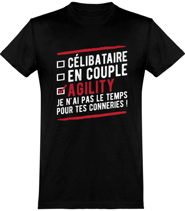 T shirt homme celibataire en couple agility