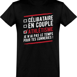 T shirt homme�celibataire en couple athletisme T shirt homme�celibataire en couple athletisme
