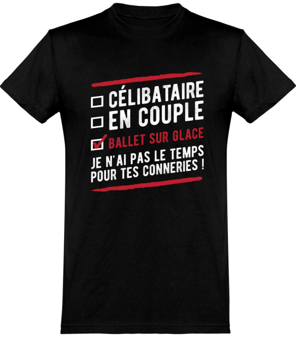 T shirt homme celibataire en couple ballet sur glace