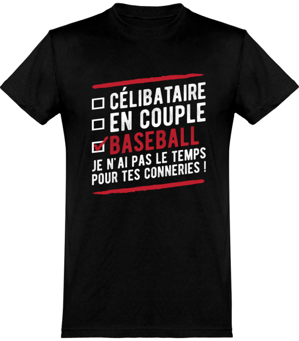 T shirt homme�celibataire en couple baseball