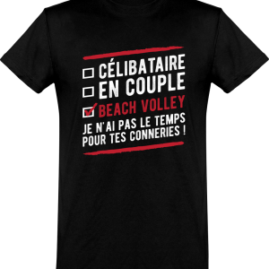 T shirt homme�celibataire en couple beach volley