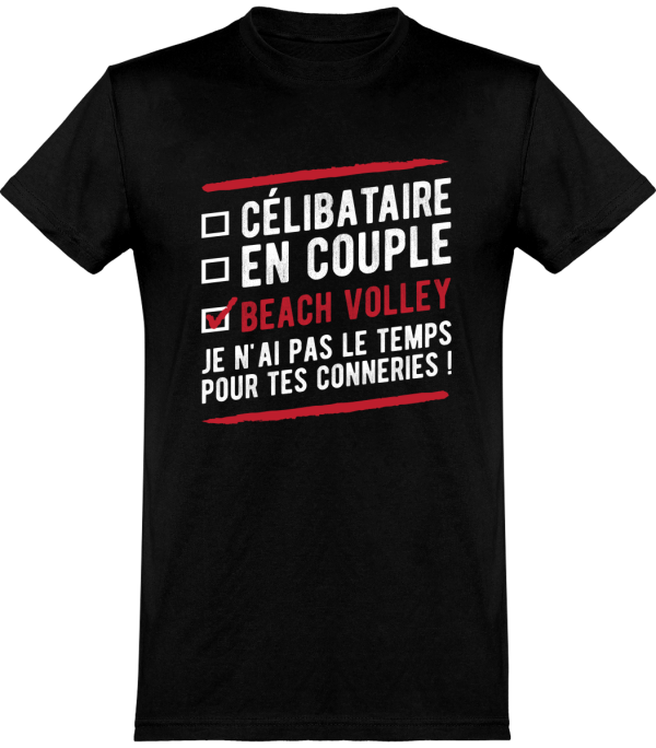 T shirt homme�celibataire en couple beach volley