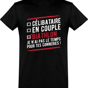 T shirt homme�celibataire en couple biathlon