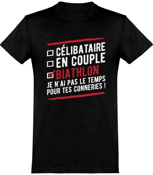 T shirt homme�celibataire en couple biathlon