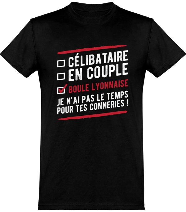 T shirt homme celibataire en couple boule lyonnaise