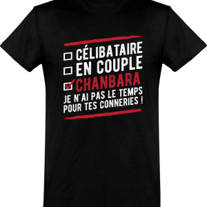 T shirt homme�celibataire en couple chanbara
