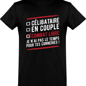 T shirt homme�celibataire en couple combat libre