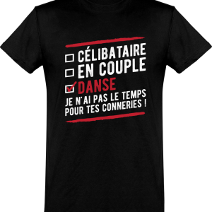 T shirt homme celibataire en couple danse T shirt homme celibataire en couple danse