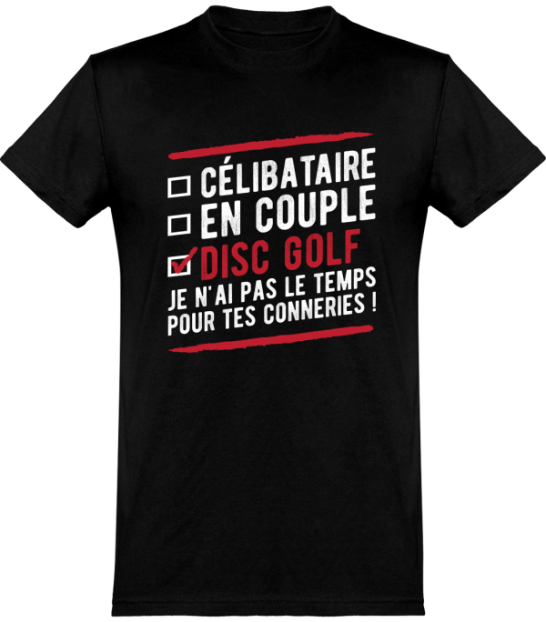 T shirt homme celibataire en couple disc golf