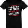 T shirt homme celibataire en couple horse ball