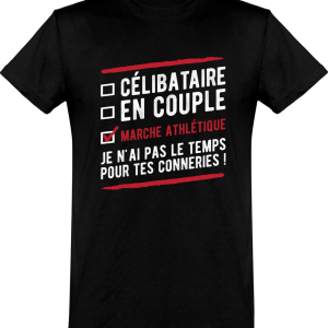 T shirt homme celibataire en couple marche athletique T shirt homme celibataire en couple marche athletique