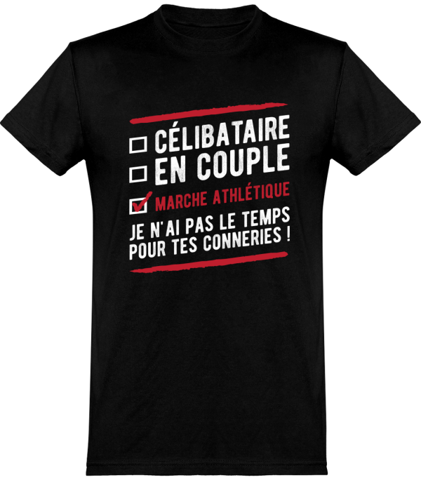 T shirt homme celibataire en couple marche athletique