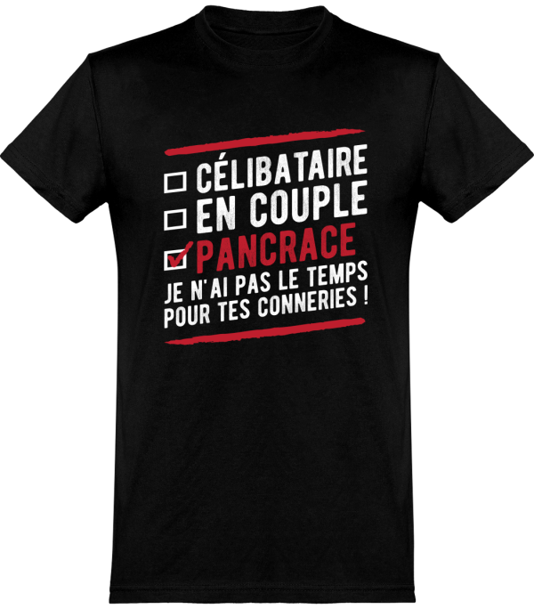 T shirt homme celibataire en couple pancrace