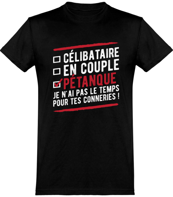 T shirt homme celibataire en couple petanque