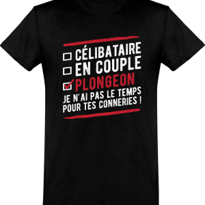 T shirt homme celibataire en couple plongeon T shirt homme celibataire en couple plongeon
