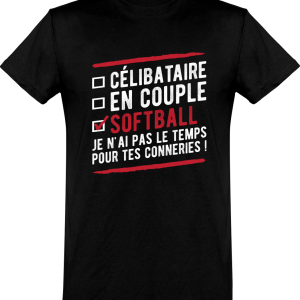 T shirt homme�celibataire en couple softball T shirt homme�celibataire en couple softball