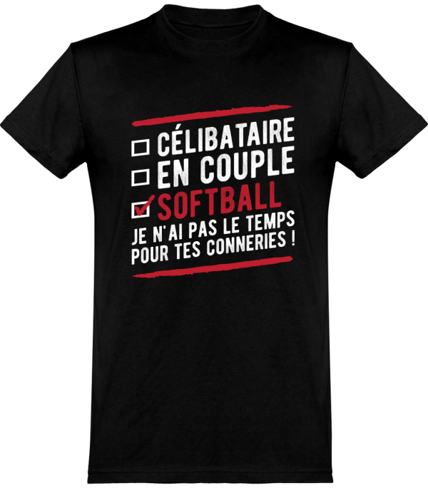 T shirt homme�celibataire en couple softball