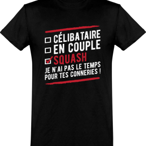 T shirt homme�celibataire en couple squash T shirt homme�celibataire en couple squash
