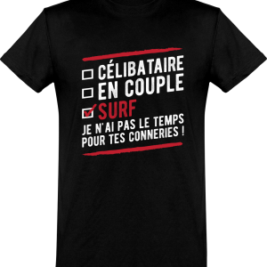 T shirt homme�celibataire en couple surf T shirt homme�celibataire en couple surf