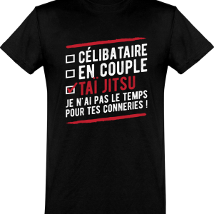 T shirt homme�celibataire en couple tai jitsu T shirt homme�celibataire en couple tai jitsu