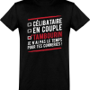 T shirt homme�celibataire en couple tambourin