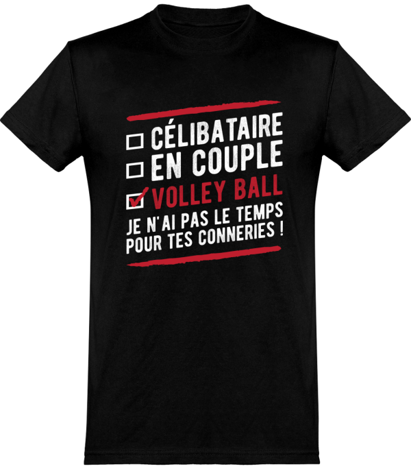 T shirt homme celibataire en couple volley ball