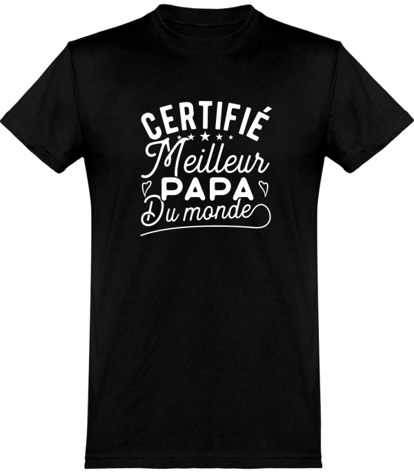 T shirt homme certifie meilleur papa