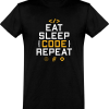 T shirt homme�eat sleep code repeat