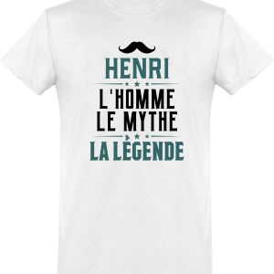 T shirt homme�henri l’homme le mythe la legende