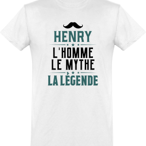 T shirt homme�henry l’homme le mythe la legende