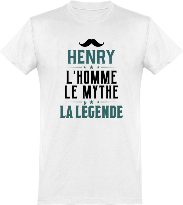 T shirt homme�henry l’homme le mythe la legende