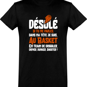 T shirt homme�je suis au basket T shirt homme�je suis au basket