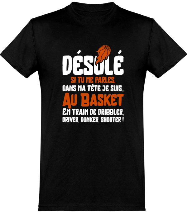 T shirt homme�je suis au basket