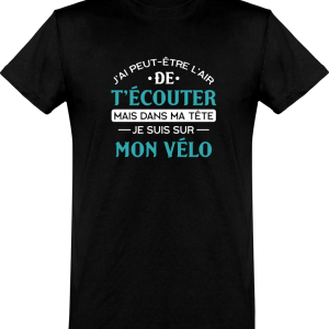 T shirt homme�je suis sur mon velo T shirt homme�je suis sur mon velo