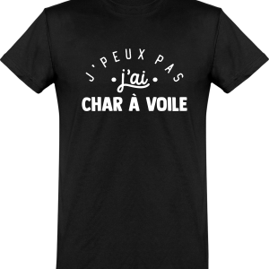 T shirt homme�j’peux pas j’ai char a voile T shirt homme�j’peux pas j’ai char a voile
