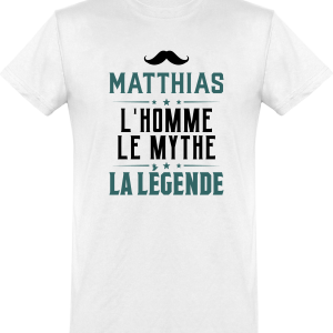 T shirt homme�matthias l’homme le mythe la legende