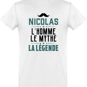 T shirt homme�nicolas l’homme le mythe la legende