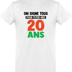 T shirt homme�on signe tous 20 ans