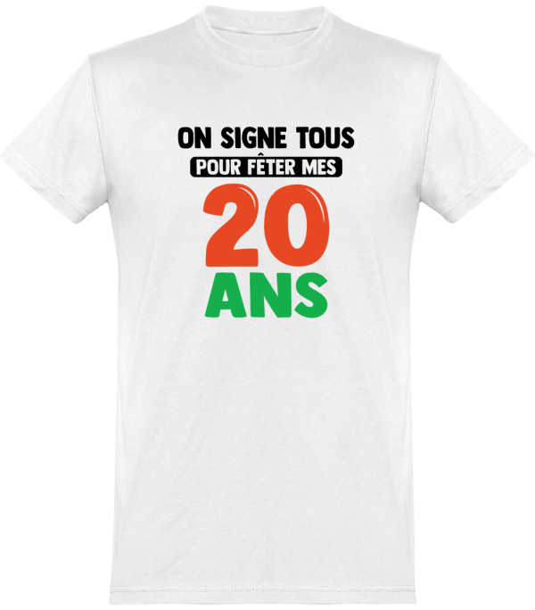 T shirt homme�on signe tous 20 ans