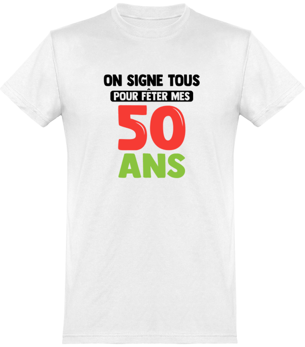 T shirt homme�on signe tous 50 ans