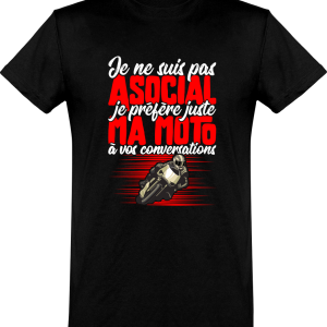 T shirt homme�pas asocial moto T shirt homme�pas asocial moto