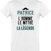 T shirt homme�patrice l’homme le mythe la legende